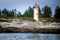 Remote Franklin Island Lighthouse Tower in Maine